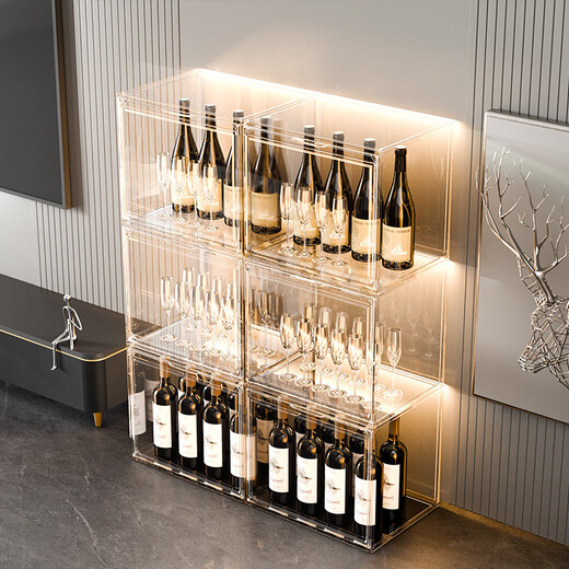Yusenyi wine cabinet display cabinet home with glass cabinet living room wall cabinet storage cabinet second generation upgraded thickened 25 single door