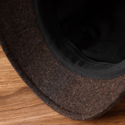 PTAH ear protection hat wool blended versatile retro wool woolen warm autumn and winter hat dual-purpose British painter hat peaked cap gold sand color