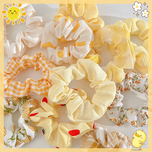 Large intestine hair band for women 2025 new style hair rope head flower summer high-end rubber band leather set hair accessories hair headband Siqi 9-piece set