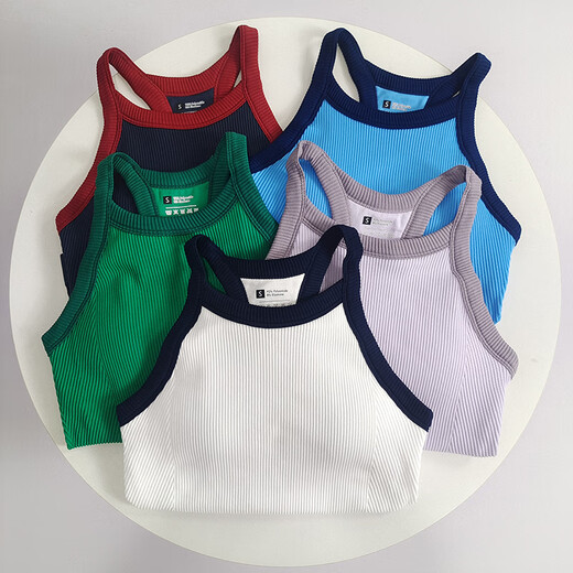 I-shaped fixed cup sports bra color shielding shock-proof women's push-up training yoga Pilates fitness article mysterious black yoga pants pocket style S (80-100Jin Jin equals 0.5kg)