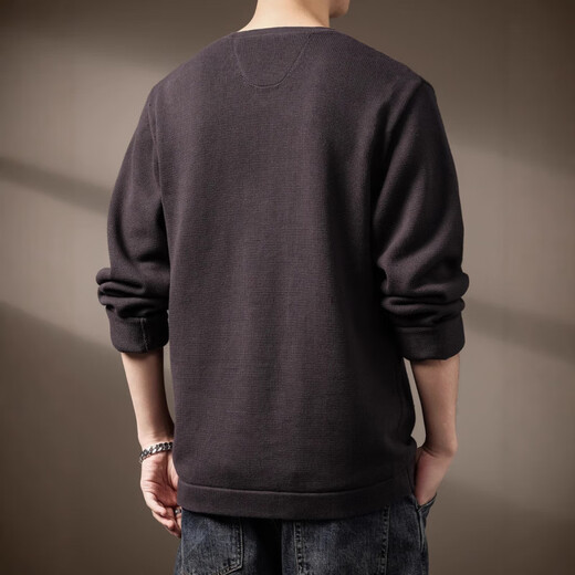 LUMILOTUS light luxury new brand high-end American tough guy Henry collar sweater men's winter new heavy retro casual classic style S suitable for 90-110 Jin Jin equals 0.5 kg