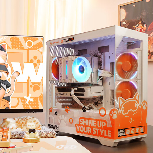 Colorful Orange Movie Orange E-Sports Game Orange Cat Computer Host Desktop Assembly Machine DIY Customized Upgrade Single-shot will not be shipped (contact customer service before placing an order) Customized single-shot will not be shipped