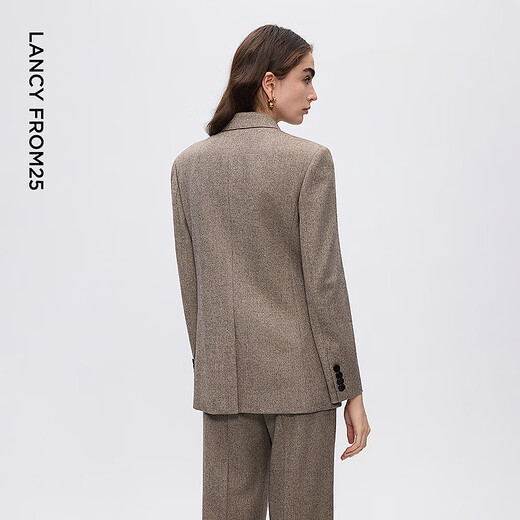 Langzi and Wang Churan's same style wool double-breasted suit is fashionable and retro