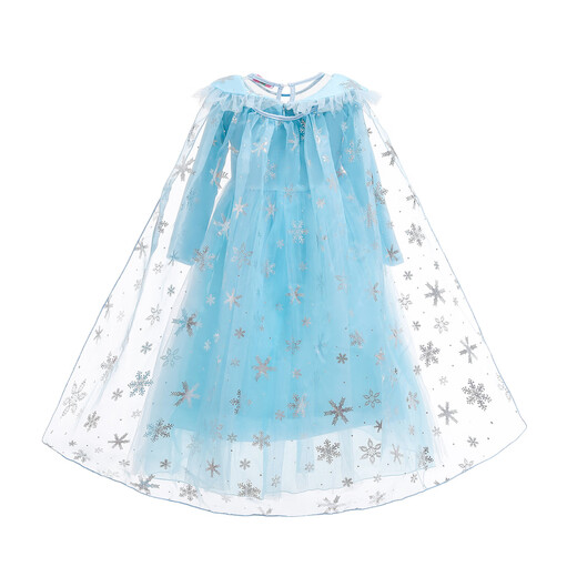 Yuetong companion autumn and winter girls Elsa princess dress long-sleeved Elsa cape dress children's Frozen costume costume Liuyi D98 skirt 110 cm