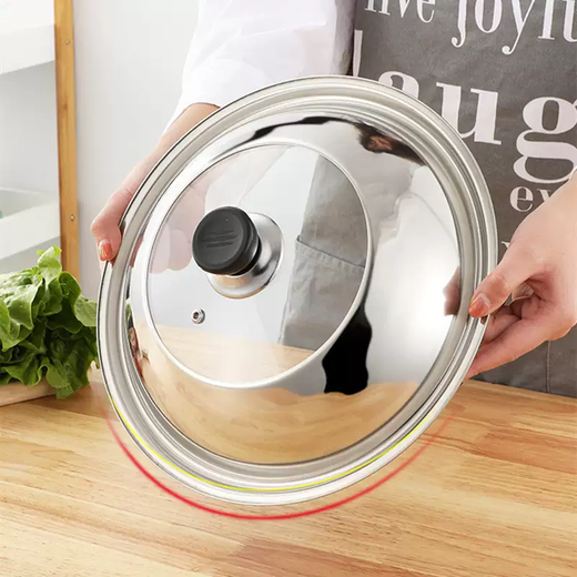 Yusenyi pot lid thickened non-magnetic stainless steel tripod lid tempered glass visible food grade household steamer wok large pot lid 40cm thickened combination lid visible with stand handle