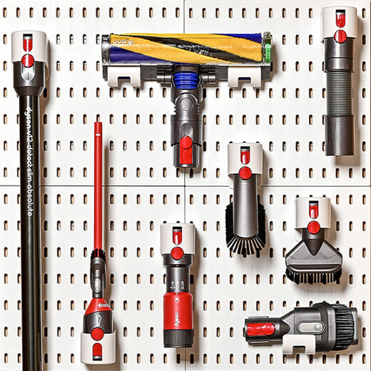 QINFENG Cleaning Tools Wall Rack Perforated Plate Hook Strong Load-bearing Suitable for Dyson Vacuum Cleaner Storage White Extra Large Horizontal Plate 40cmx59cm 1 piece No Specifications