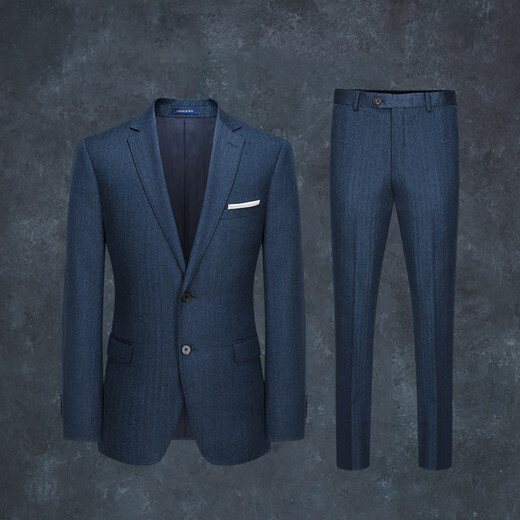 Guillaume de Mons Australian wool suit suit men's blue groom's knot wedding business light formal wear professional high-end suit three-piece suit blue top + pants 44 Please note the size of the pants
