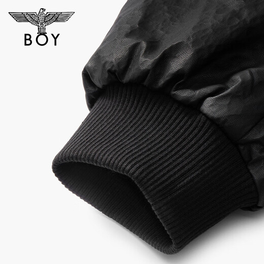 BOY LONDON Galaxy Wilderness Winter Hooded Jacket Trendy Brand Fashion Warm PU Leather Jacket Same Style for Men and Women N23907 Black M