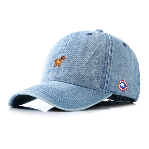 COUODOGOOSE Big Goose new retro fashion face-showing small baseball cap for men and women denim fashion simple outdoor hat for all seasons dark blue