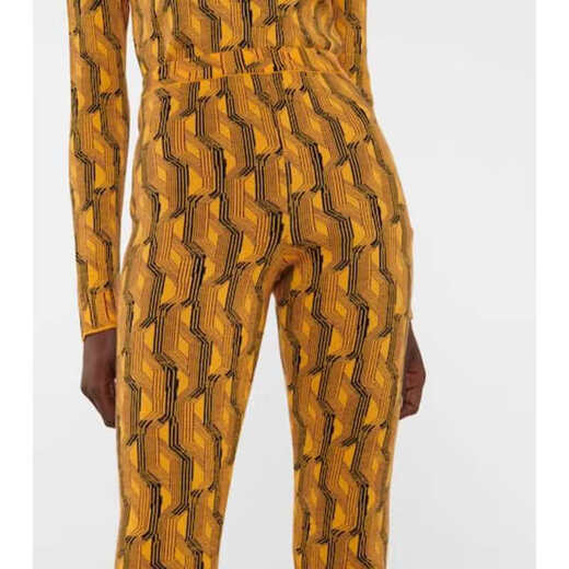 PRADA Luxury Women's Jacquard Wool Blend Leggings mulloured 20 | 46 IT