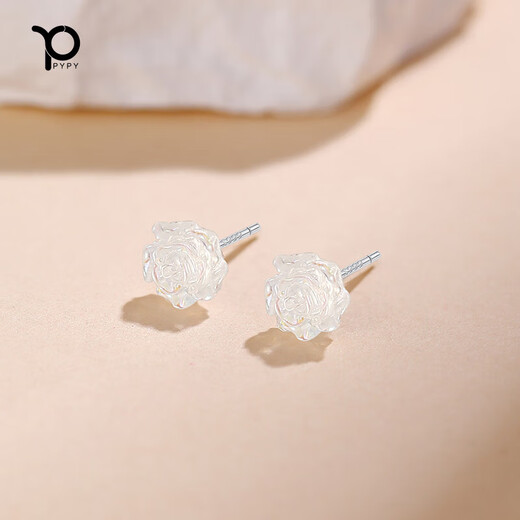 999 Silver Needle Camellia Earrings Women's Niche Design Earrings 2025 New Hot Style Exquisite Earrings High-end Pair of Camellia Earrings 999 Pure Silver