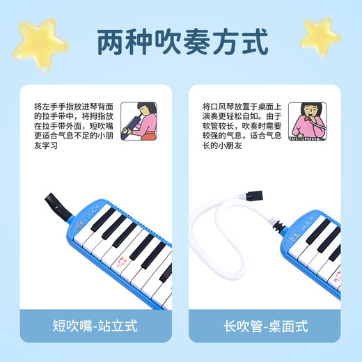 Chimei 32-key teaching recommendation mouth organ Little Princess Mouth Organ (Pink) with playing instructions + note stickers
