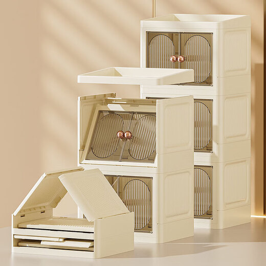 Cosmetic storage box desktop high-end skin care products lipstick perfume compartment organizer bathroom storage shelf white - 3 layers, top can be stored