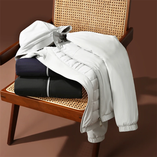 Light and warm cow goods Sheep wool mulberry silk filled autumn and winter men's windproof light and warm cotton jacket hooded jacket 1610 Gentleman Blue 4XL Recommended weight 190-205Jin Jin is equal to 0.5 kg