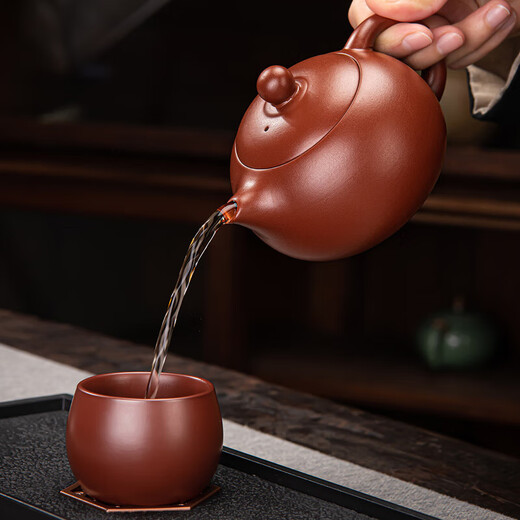 Yixing Zisha teapot pure handmade famous master Dahongpao Xishi teapot Kung Fu tea set household teapot Xiao Xishi teapot-180ml-high-quality single pot 180ml