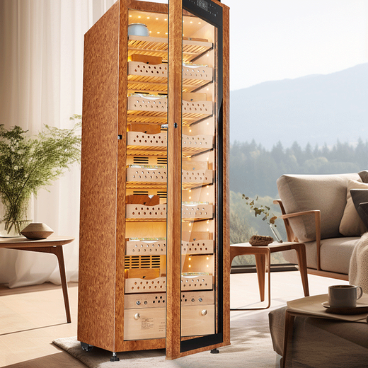 Frielman H168S humidor constant temperature and humidity compressor cedar wood liner fingerprint password lock true frequency conversion moisturizing cabinet fingerprint password lock 163cm aluminum liner polymer net safety version