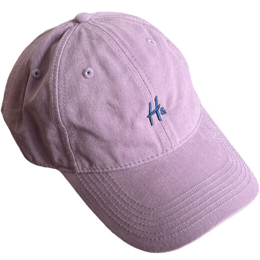 Purple H baseball cap letter girls fashion large head circumference wide brim peaked cap Korean style casual hat for men raspberry pink regular size (54-59cm)