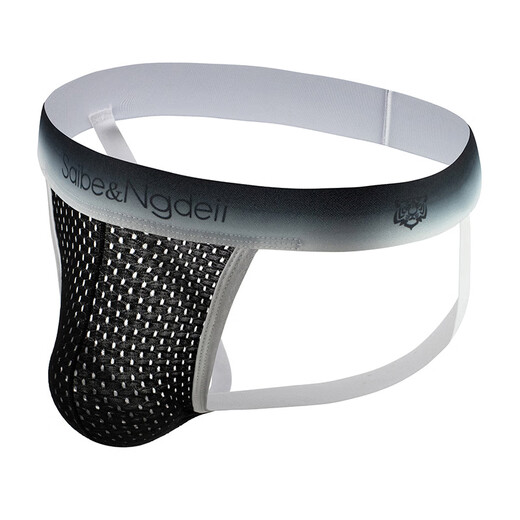 Japanese JP underwear men's summer breathable mesh thong men's sexy and fun free double thong pants men's short white + yellow + blue M size (recommended 90-115Jin Jin equals 0.5 kg