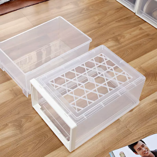 Yusenyi Extraordinary Household Products Shoe Box Drawer-type assembly-free dust-proof transparent plastic thickened men's and women's sneaker storage box can be stacked 2 pieces for men (transparent drawer model) 25.7x36.8x15.7cm