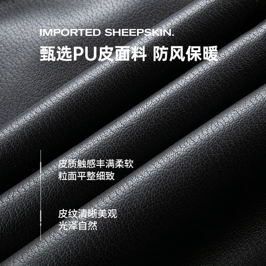 SHANSHAN Shanshan Leather Jacket Men's 2025 Winter New Style Plush Thickened Warm Casual Versatile Men's Easy-Care Commuting Jacket Black 2XL /185