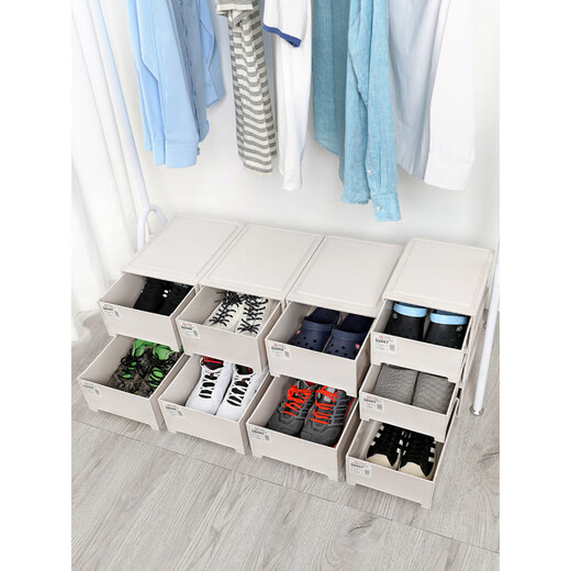 Japan's unprinted thickened shoe box storage box solid color drawer-type dust-proof shoe plastic shoe box shoe cabinet simple shoe 1*1*1cm 6 pieces 245x306x131cm 24.5 pieces