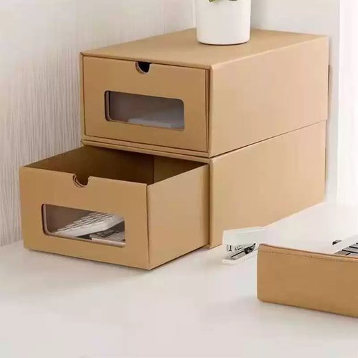 Yusenyi thickened kraft paper dormitory box household simple drawer-type transparent shoe box carton dust-proof artifact shoe storage universal basketball style (within 45 yards) 4 packs universal basketball style (within 45 yards) 4 packs