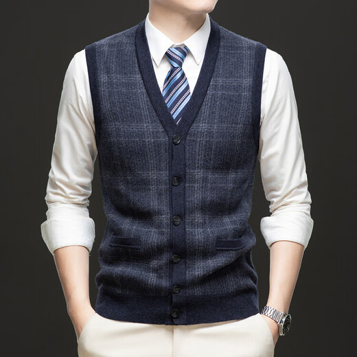 Ordo Cashmere Vest Men's Thickened Wool Sweater Warm Sleeveless Dad's Clothing Middle-aged and Elderly Clothes Sweater Armor for Men Mituo XL 180