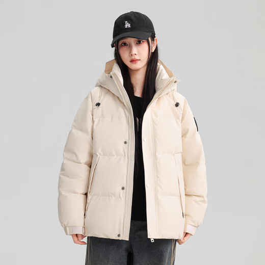Yichun 2025 winter new style 90% new national standard white duck down fashionable casual warm down jacket outer beige S