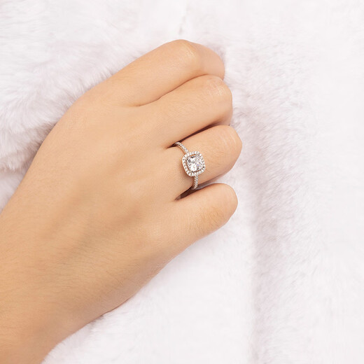 APM Monaco small size square pavé ring for female couple silver exquisite jewelry gift for girlfriend