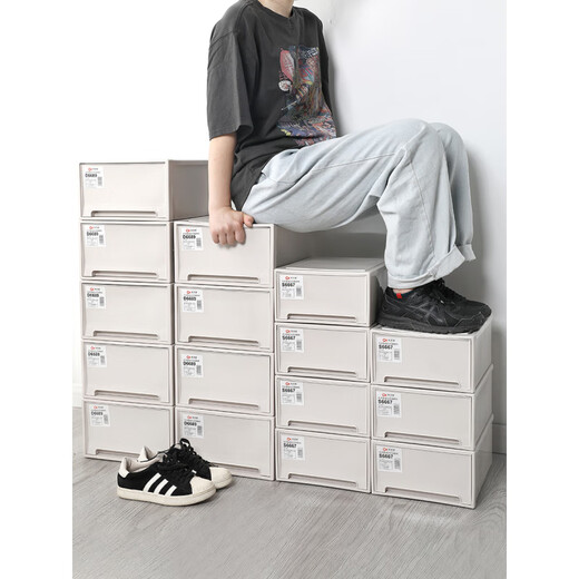 Japan's unprinted thickened shoe box storage box solid color drawer-type dust-proof shoe plastic shoe box shoe cabinet simple shoe 1*1*1cm 6 pieces 245x306x131cm 24.5 pieces