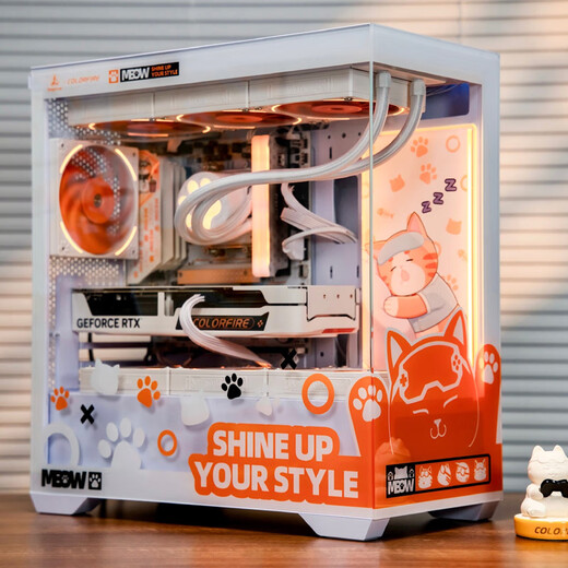 Colorful Orange Cat RTX 5060 Ti Orange Shadow Orange customized DIY assembly machine desktop computer host Intel i5-14490F Orange Cat 14600KF complete machine i5-14600KF +5060Ti Orange Cat