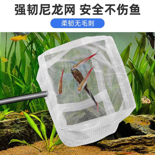 Fish fishing net, fish tank net, small fish fishing net, 3D fishing net, pocket mesh, retractable, firm and does not hurt fish, 3D fishing net, round small size, 1 pack, retractable