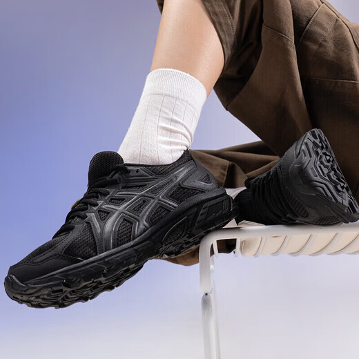 ASICS women's running shoes 26 spring new JOG 100T wide last breathable sports shoes retro classic casual shoes Black Warrior 35.5 (225mm)