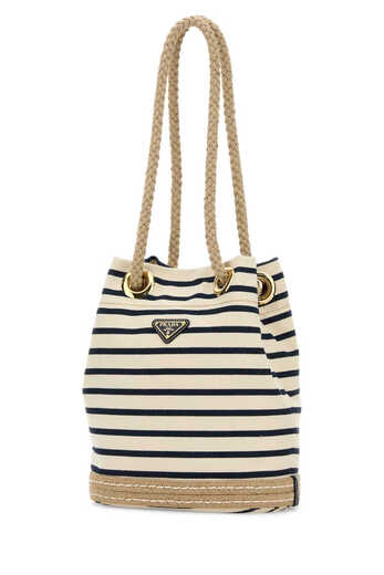 PRADA Mariner Small Striped Bucket Bag Color Block One Size