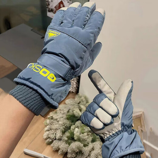 Tolea Warm Gloves Winter Cold-proof Outdoor Cycling Warm Ski Gloves Velvet Water-Repellent Touch Screen Men's and Women's Gloves White - Same Style for Men and Women Velvet Warmth/Water-Repellent One-size-fits-all