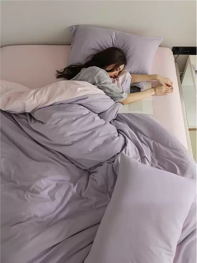 Yusenyi KASA knitted cotton four-piece set for naked sleeping pure cotton Tianzhu cotton 100 cotton class A baby grade quilt cover sheet shopkeeper's own white tea Qinghuan 1.5m5 feet bed + bed sheet set