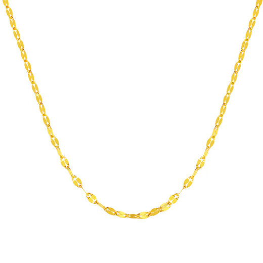 China Gold 18K Gold Necklace Women's Foot Gold Chain Pendant Clavicle Chain Jewelry Birthday Gift Girlfriend Wife Wedding Anniversary 18K Lip Chain Jingsuda