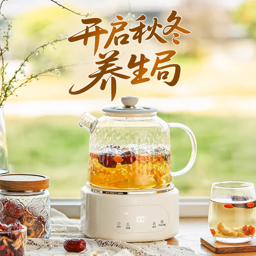 Bear all-glass body health pot thermostatic kettle office multifunctional teapot flower teapot 0 metal health cup 24h reservation 24h heat preservation 1L YSH-J10D1 filter type 1L