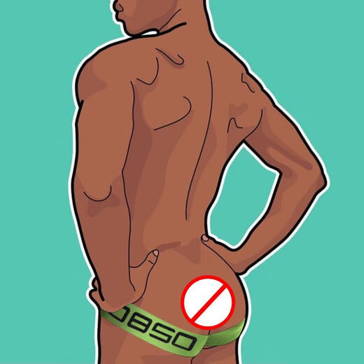 Shantou Lincun beltless thong pure desire men's double thong underwear sexy butt lifting mesh hole breathable design green 1 piece M