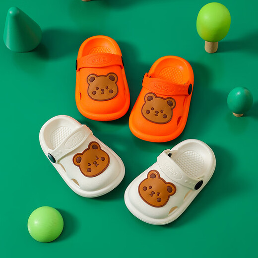 Children's Croc Shoes Boys Sandals Soft Soled Boys Girls Beach Shoes New Medium and Large Children Baotou Anti-collision Slippers Dark Blue Size 20-21 Inner Length 13cm