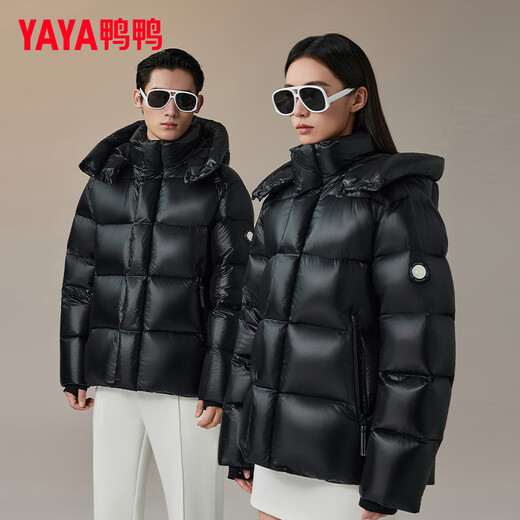 Duck Duck Black Label Goose Down Series Goose Down Down Jacket Couple Short Style 2025 Winter New Thickened Coldproof Jacket HY Black M (170) 222g Down Filled