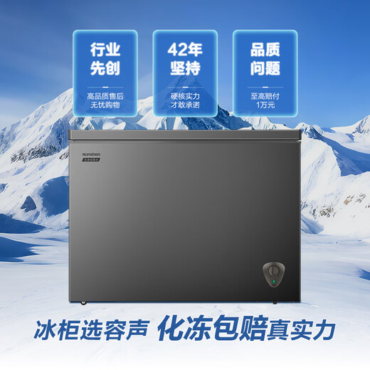 Ronshen 300L power-off protection, large freezing power, PCM antibacterial liner-35, cryogenic locking, 80% efficient defrosting, household and commercial horizontal large freezer BD/BC-300E10HNLAD
