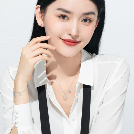 Wanfu Long Fritillary Unicorn pt950 Platinum Necklace for Women Niche Simple Cute Personalized Platinum Pendant Best Friend Gift Gift Platinum PT950 Niche Cute Unicorn Necklace 4.82g