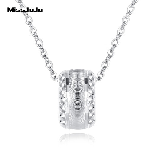 Miss JuJu pt950 platinum passepartout round bead pendant women's platinum transfer bead necklace single pendant 1.3-1.5g + delivery silver chain