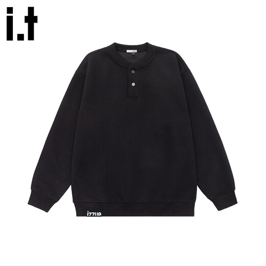 Izzue it Hong Kong trendy brand Henry collar sweatshirt men's autumn and winter American retro trendy casual heavy pullover top brown official authentic M