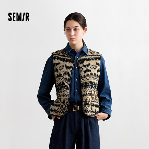 Semir vest for women winter imitation lamb wool double-sided round neck inner wear 2025 lazy retro top 109725103003