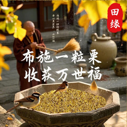 Donating bird food, small bird food, pigeons, outdoor bird food, donating sparrows and doves, outdoor feeding bird food, double the blessings, fine mixed merit food) eminent monk, thick merit, seven generations of merit, 10 Jin Jin is equal to 0.5 kg, package