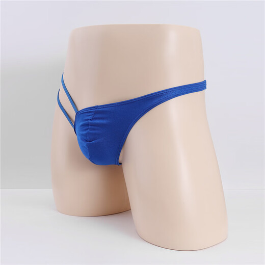 Sexy men's sexy one-sided thong hollow T-pants men's stage macho performance sexy underwear wholesale blue one size