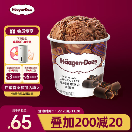 Haagen-Dazs Belgian chocolate flavored vat ice cream 473ml family size