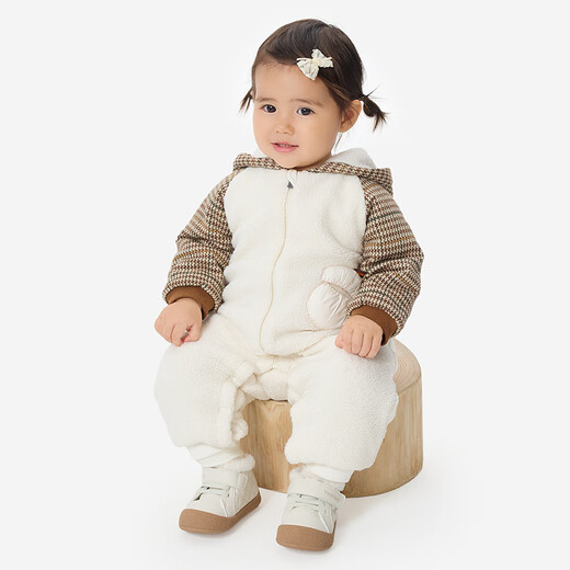 Ying's baby toddler shoes, winter casual cotton shoes, warm and velvet, versatile and comfortable shoes for boys, girls going out, off-white 21